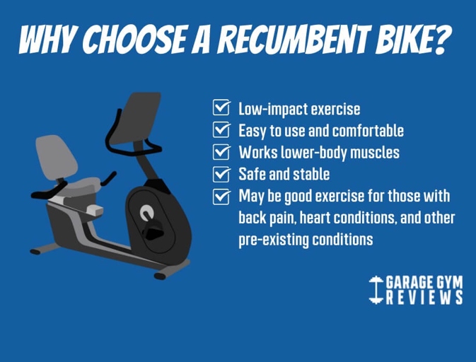 A recumbent bike is a great way to get a low-impact workout.