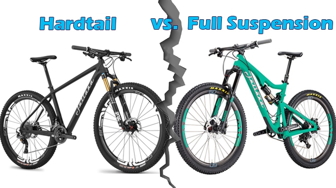 Full-suspension bikes have both front and rear shocks, which makes for a smoother, more comfortable ride.