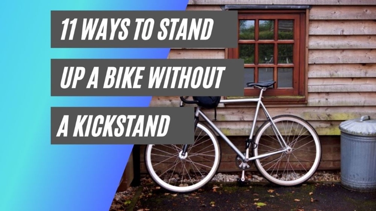 If you don't have a kickstand for your bike, you can always hook it on a fence.