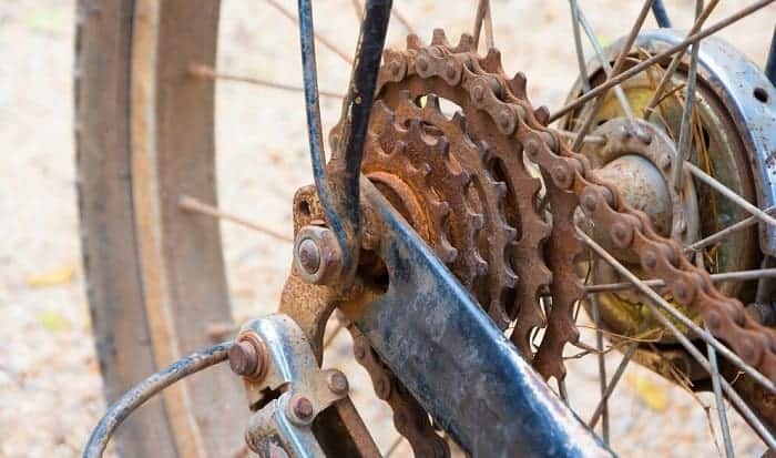 If your bike chain keeps falling off, it could be because the chain is rusty.