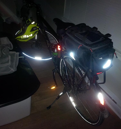 Make sure your bike is visible at night by adding lights and reflectors.