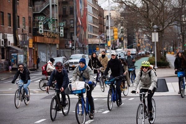 Riding a bike in NYC is a great way to get around the city and avoid traffic.