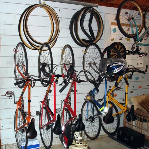 The best way to hang your bikes is by the front or back wheel.