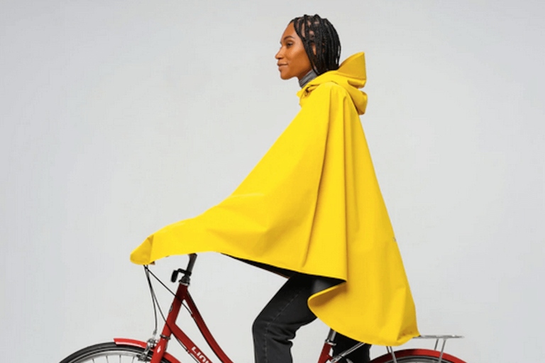 The Cleverhood Rain Cape is one of the best cycling rain capes on the market.